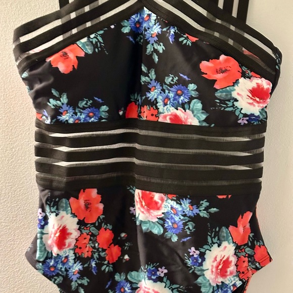 Hilor Women's One Piece Swimsuit Slimming High Waisted Floral Crossover Small - Picture 7 of 11